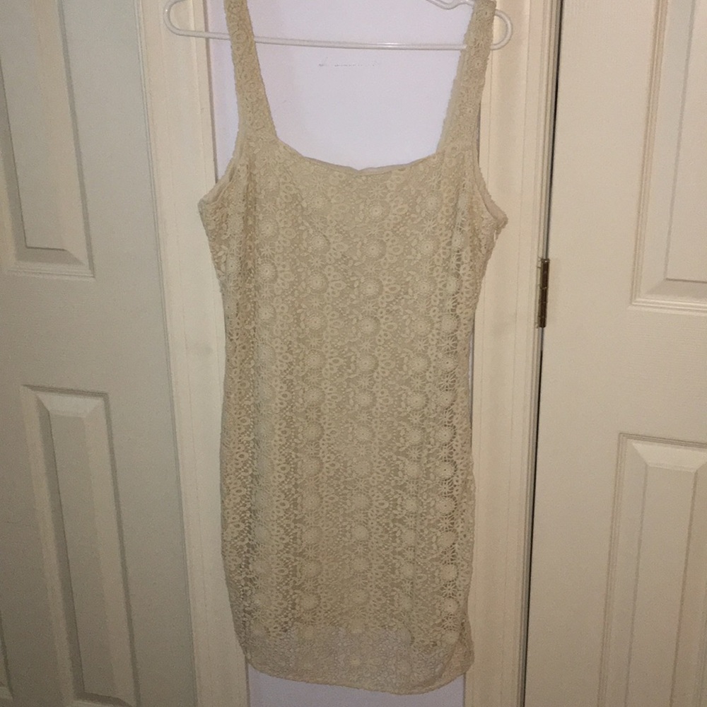 Abercrombie and Fitch cream lace dress. Size L